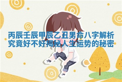 丙辰壬辰甲 🕶 辰乙丑男命八字解析究竟好不好揭秘人生运势的 🧚 秘密