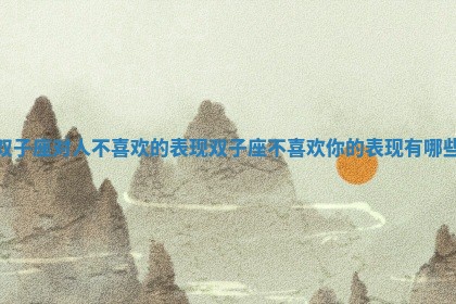 双子座对人不喜欢的表现_双子座不喜欢你的表 📬 现有 🍳 哪些