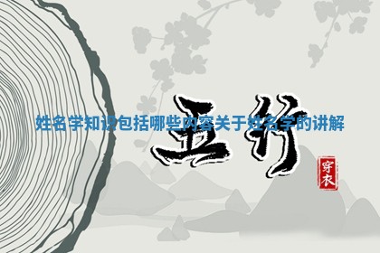 姓名学知 😍 识包括哪 🛒 些内容 关于姓名学的讲解