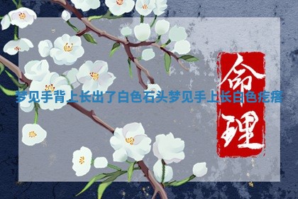 梦 🎴 见手背上长出 🔇 了白色石头 梦见手上长白色疙瘩 梦 🎴 见手背上长出 🔇 了白色石头 梦见手上长白色疙瘩